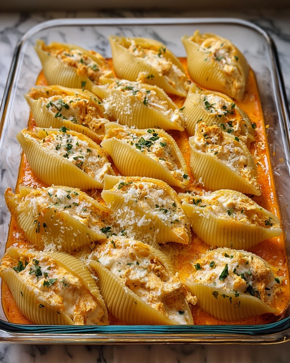 Creamy Buffalo Chicken Stuffed Shells Recipe