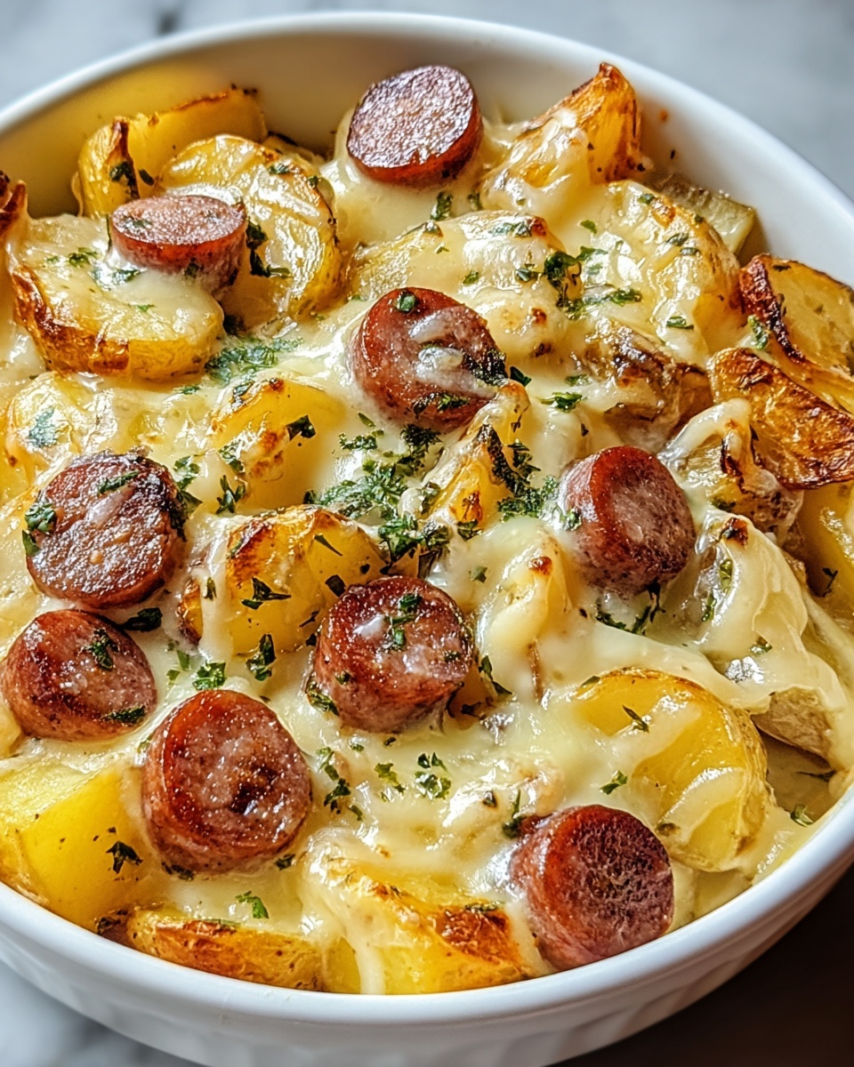 Cheesy Ranch Potatoes with Smoked Sausage Recipe