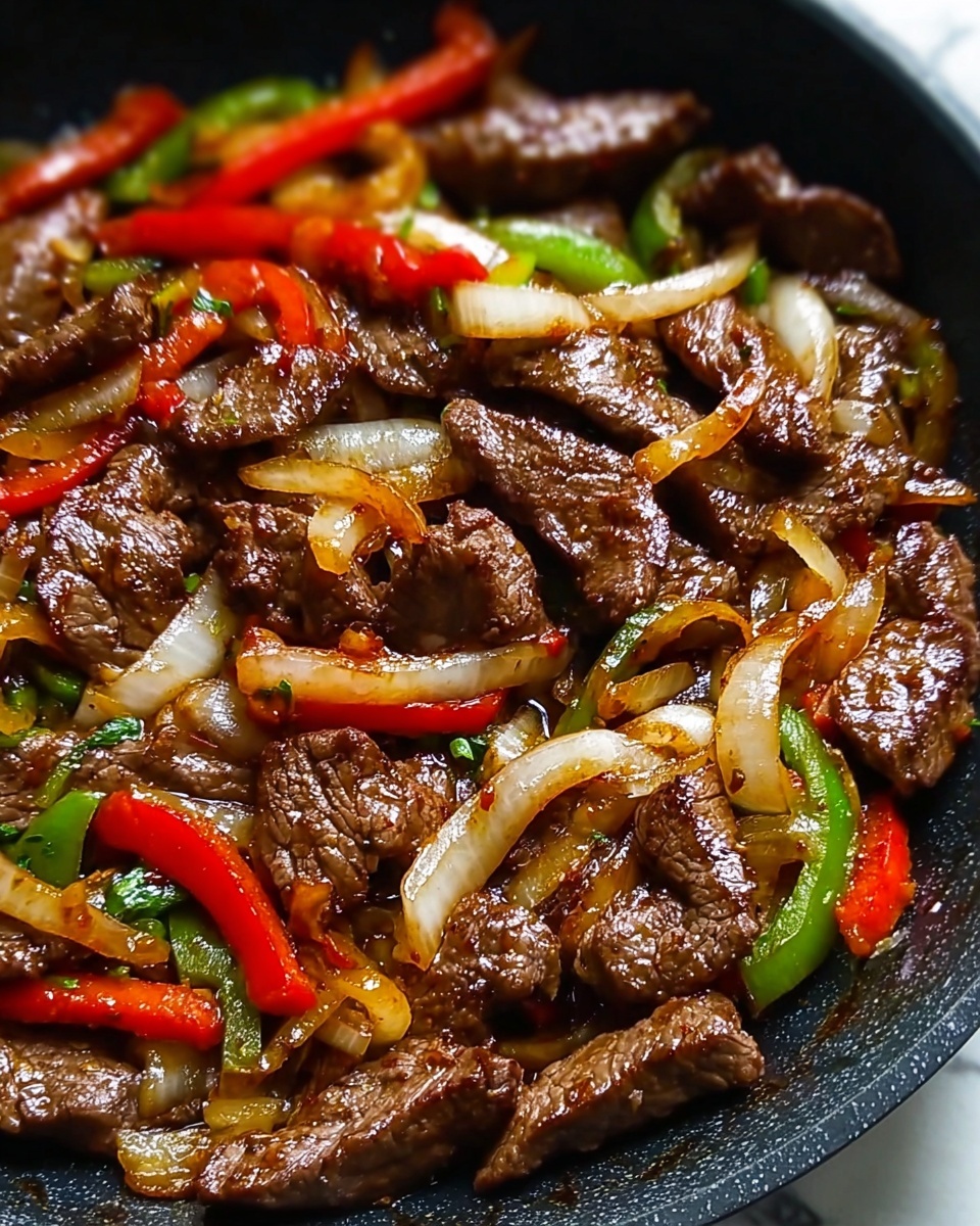 Sizzling Chinese Pepper Steak with Onions Recipe - Recipe Image