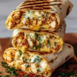 Ooey-Gooey Cheesy Garlic Chicken Wraps Recipe
