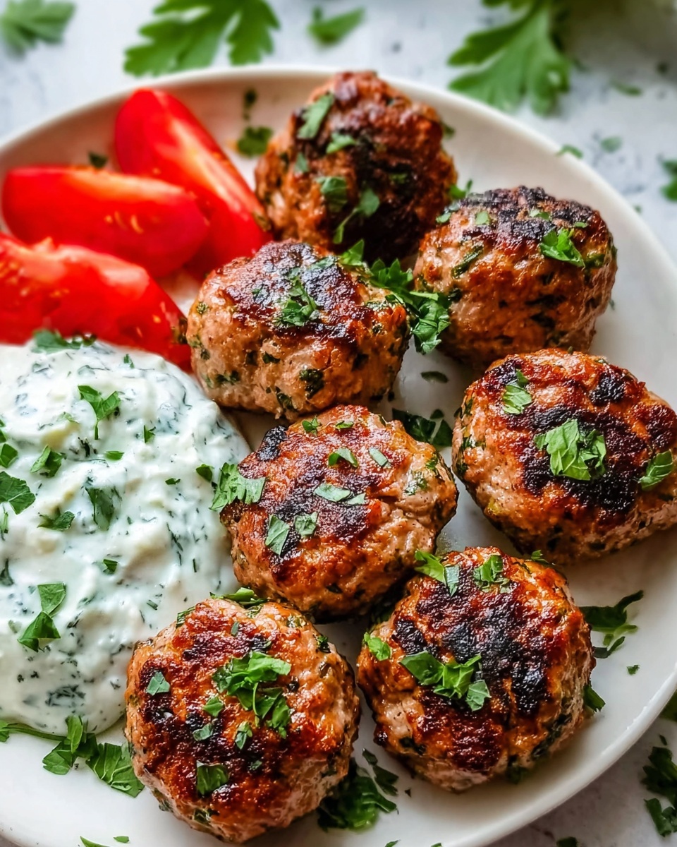 Greek Turkey Meatballs with Tzatziki Recipe 6 Greek Turkey Meatballs with Tzatziki Recipe - Recipe Image