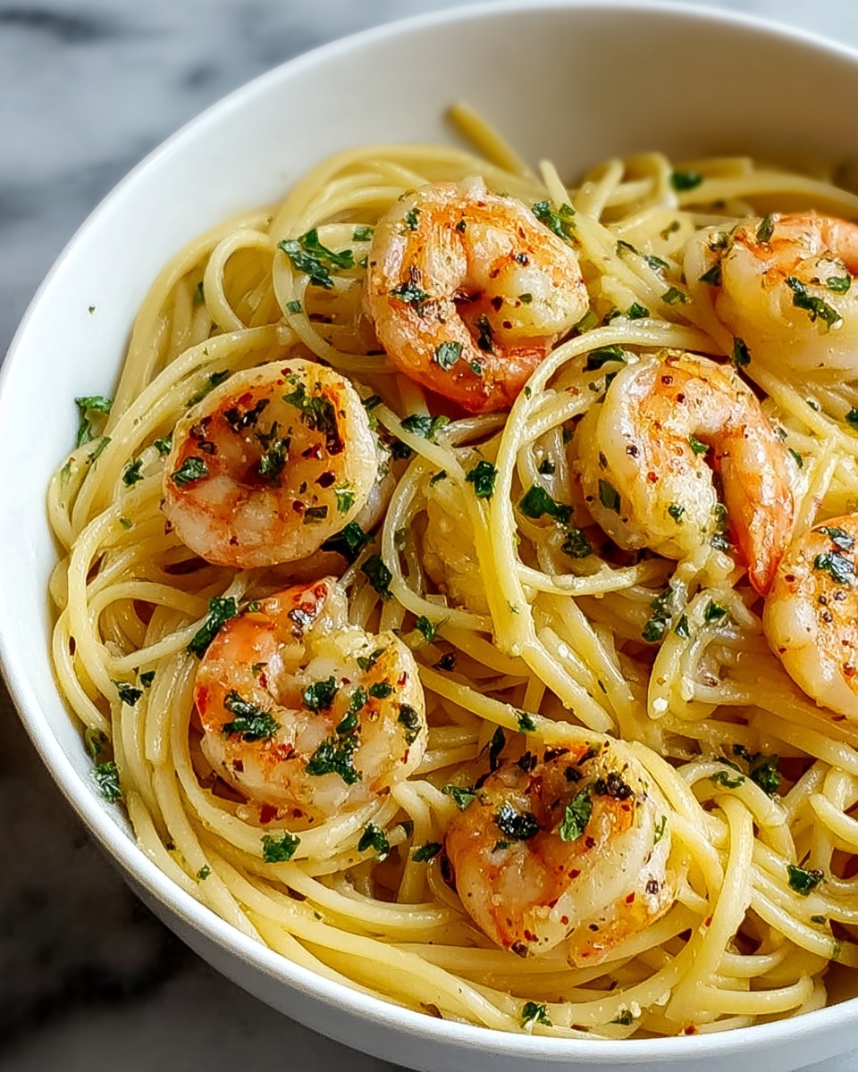 One-Pot Garlic Butter Shrimp Pasta Recipe - Recipe Image