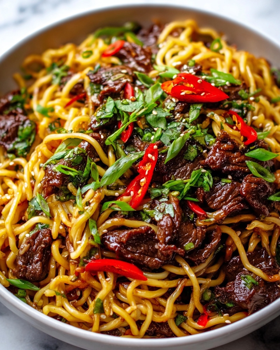Sticky Beef Noodles Recipe