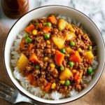 Simple Savoury Mince with Vegetables and Rice Recipe
