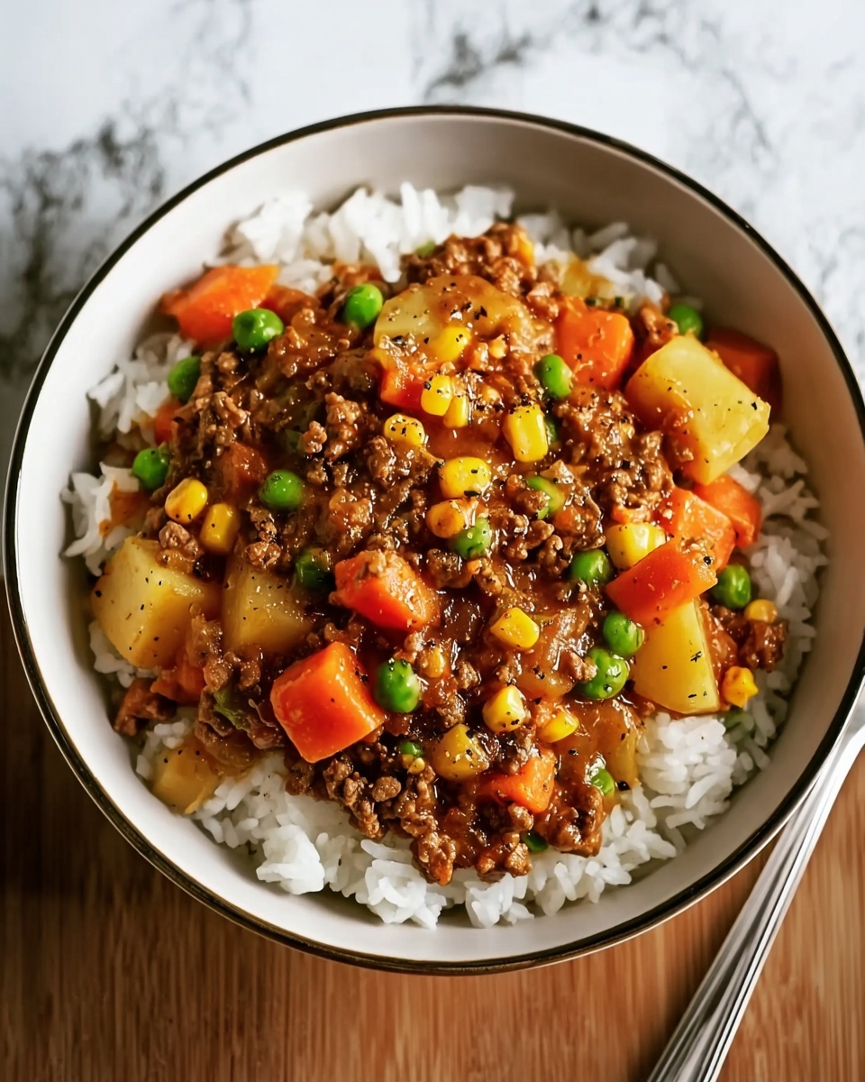 Simple Savoury Mince with Vegetables and Rice Recipe - Recipe Image