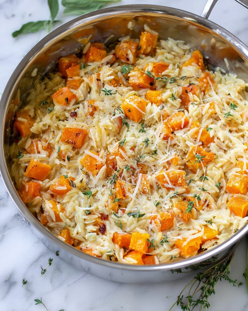 Cheesy Roasted Butternut Squash Orzo Recipe