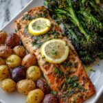 Lemon Butter Salmon with Crispy Potatoes and Roasted Broccoli Recipe 7 Lemon Butter Salmon with Crispy Potatoes and Roasted Broccoli Recipe