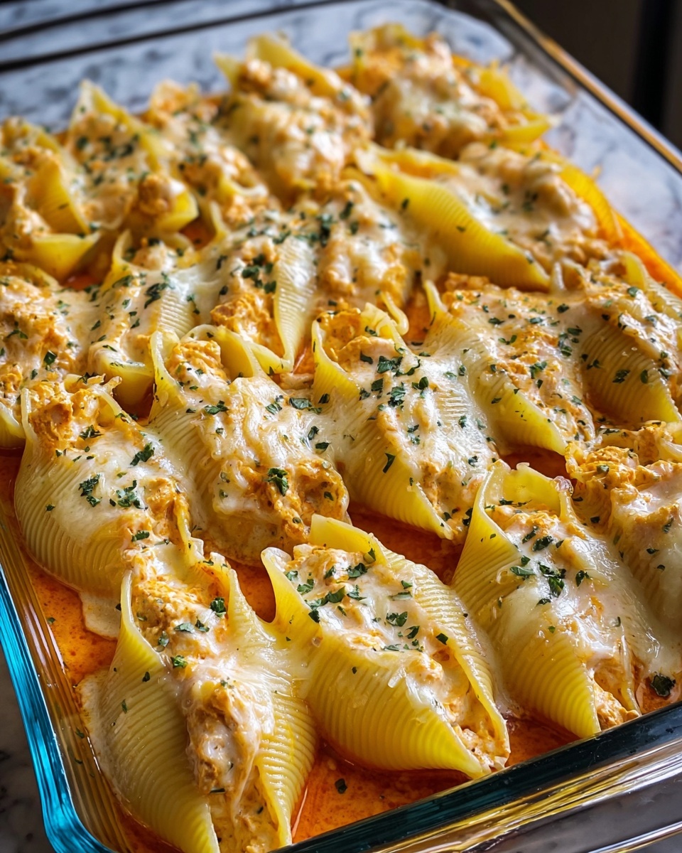 Creamy Buffalo Chicken Stuffed Shells Recipe - Recipe Image