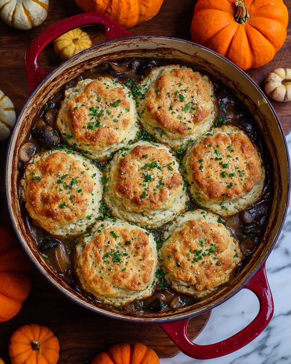 Chicken and Mushroom Pot Pie with Sage Cheddar Biscuits Recipe