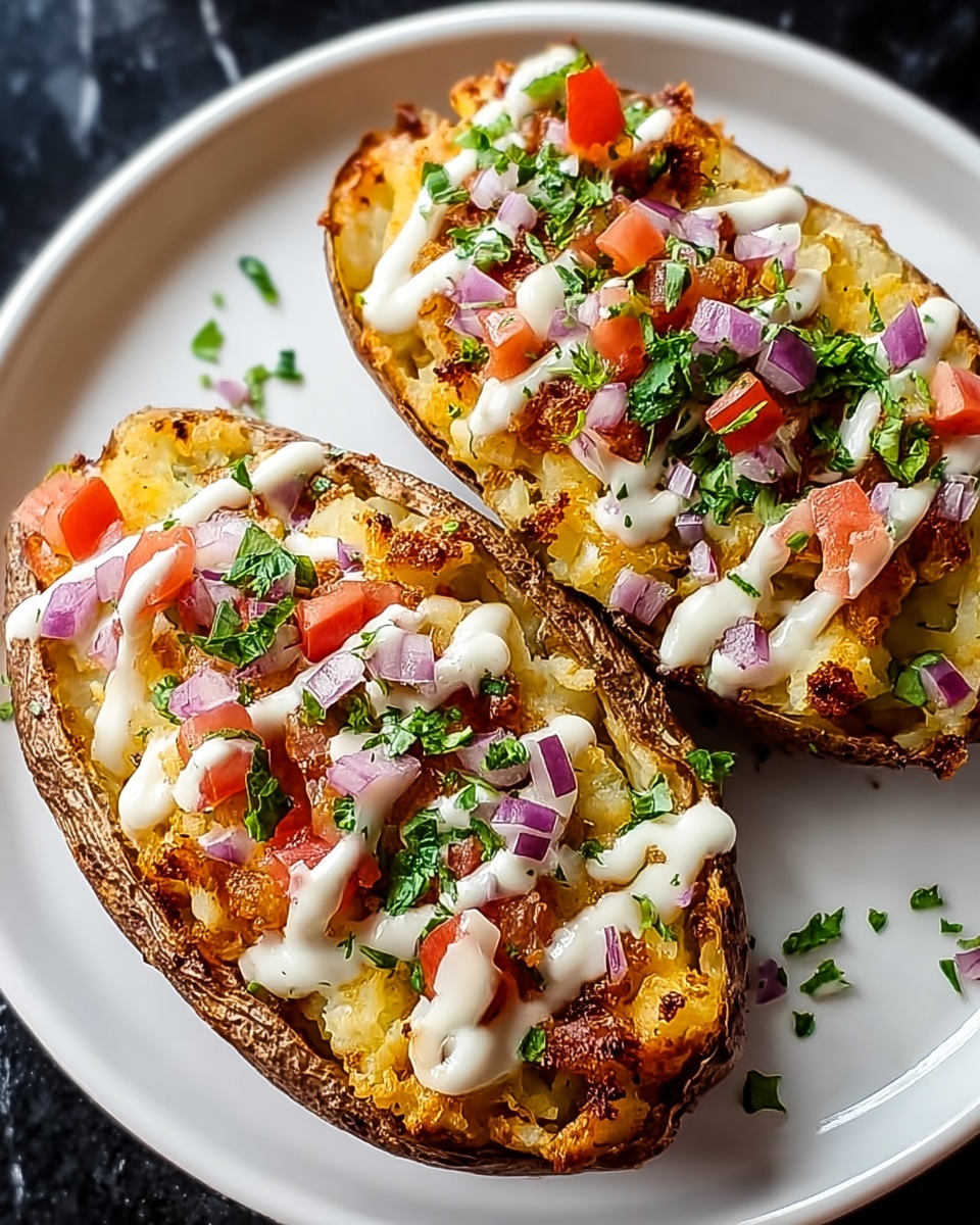 Loaded Baked Potatoes with Pico de Gallo, Black Beans, Corn, and Guacamole Recipe - Recipe Image