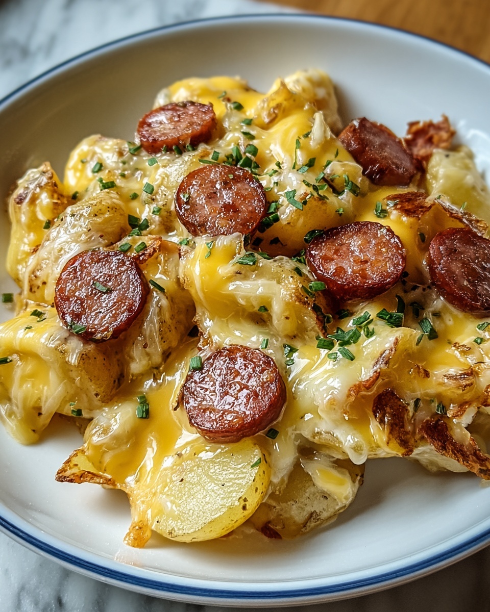 Cheesy Ranch Potatoes with Smoked Sausage Recipe - Recipe Image