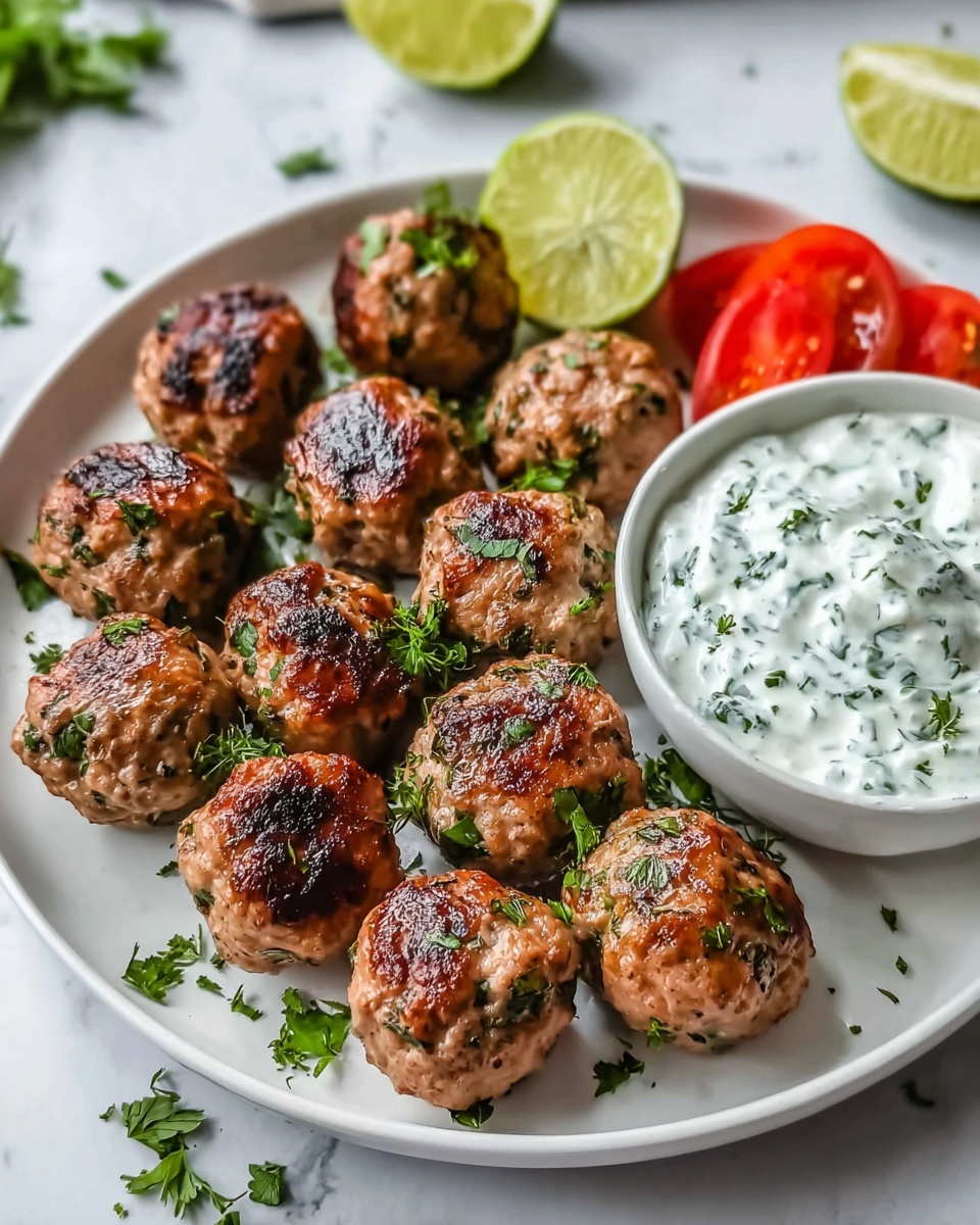 Greek Turkey Meatballs with Tzatziki Recipe