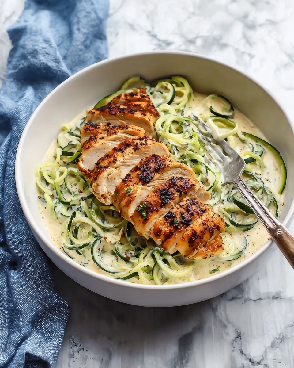 Zucchini Noodle Chicken Alfredo Recipe
