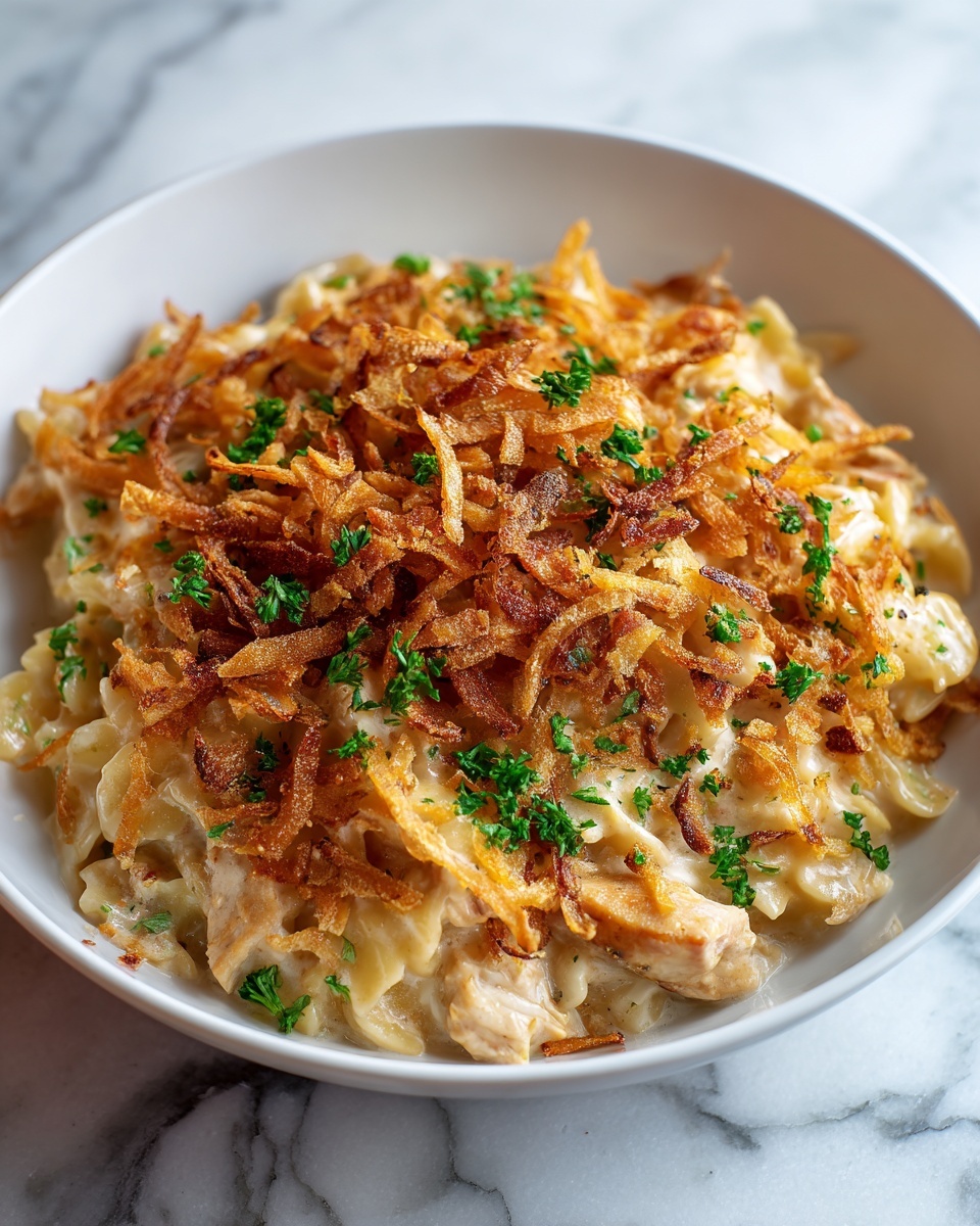 French Onion Chicken Orzo Casserole Recipe - Recipe Image