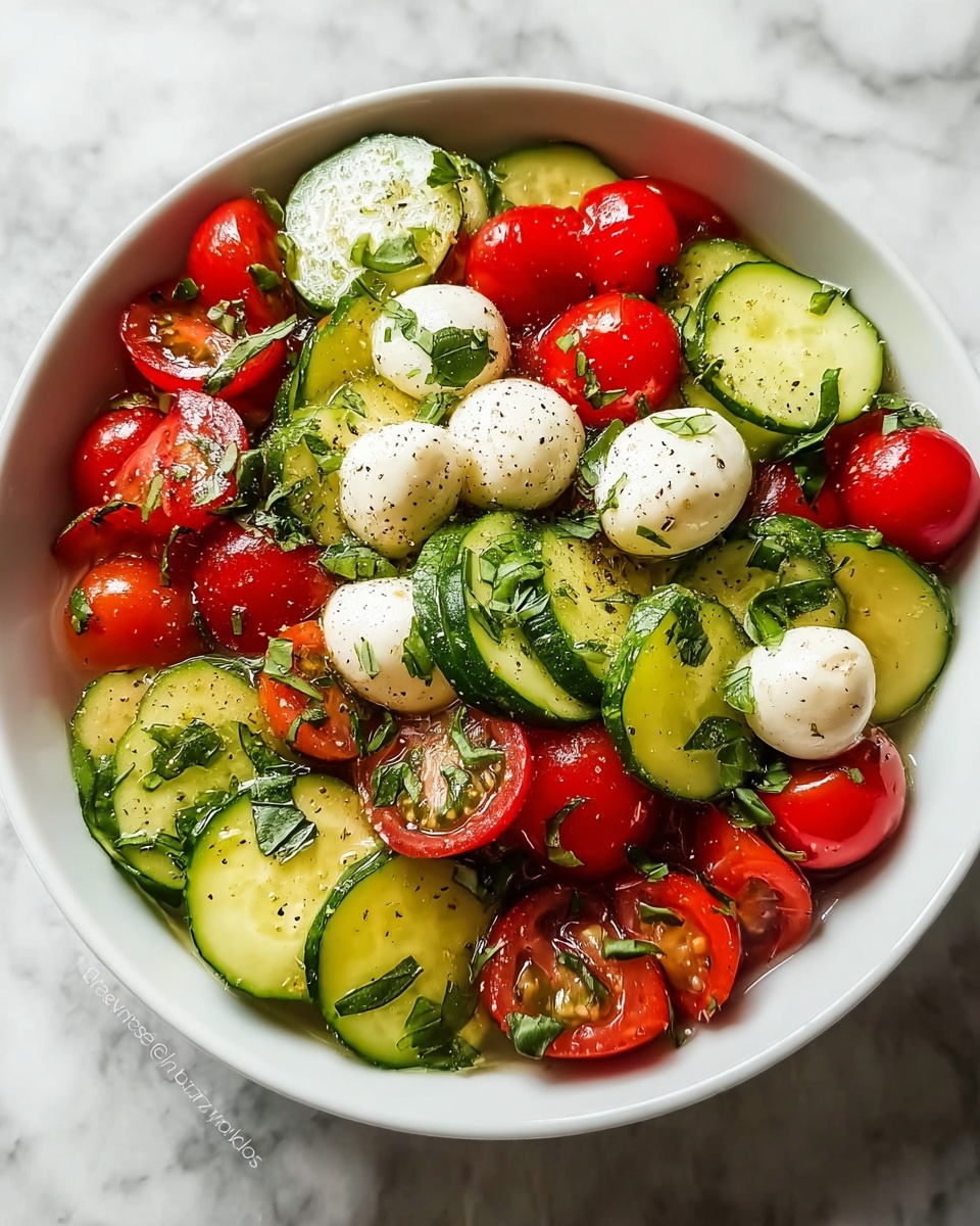 Tomato Cucumber Mozzarella Salad Recipe