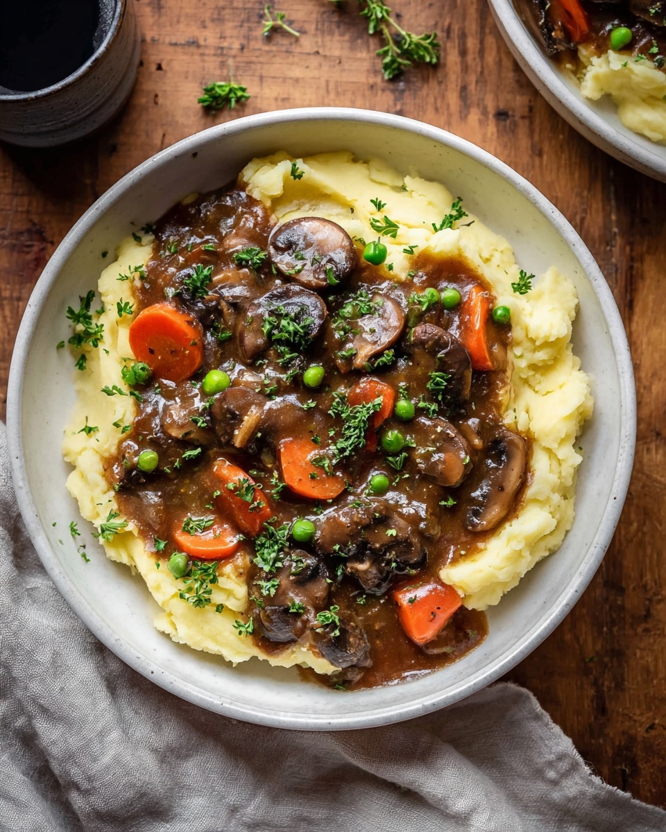 Vegan Mushroom Stew over Mashed Potatoes Recipe