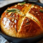 Rustic No-Knead Rosemary Garlic Bread Recipe