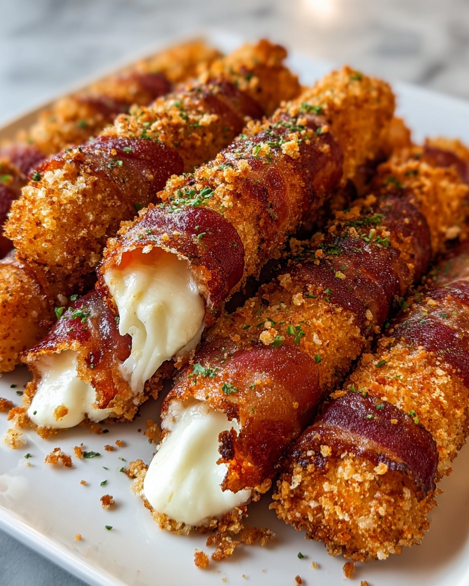 Nashville Hot Bacon Wrapped Mozzarella Sticks Recipe - Recipe Image