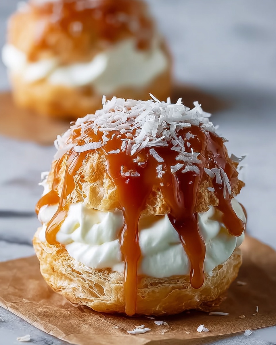 Coconut Caramel Cream Puffs Recipe 6 Coconut Caramel Cream Puffs Recipe - Recipe Image
