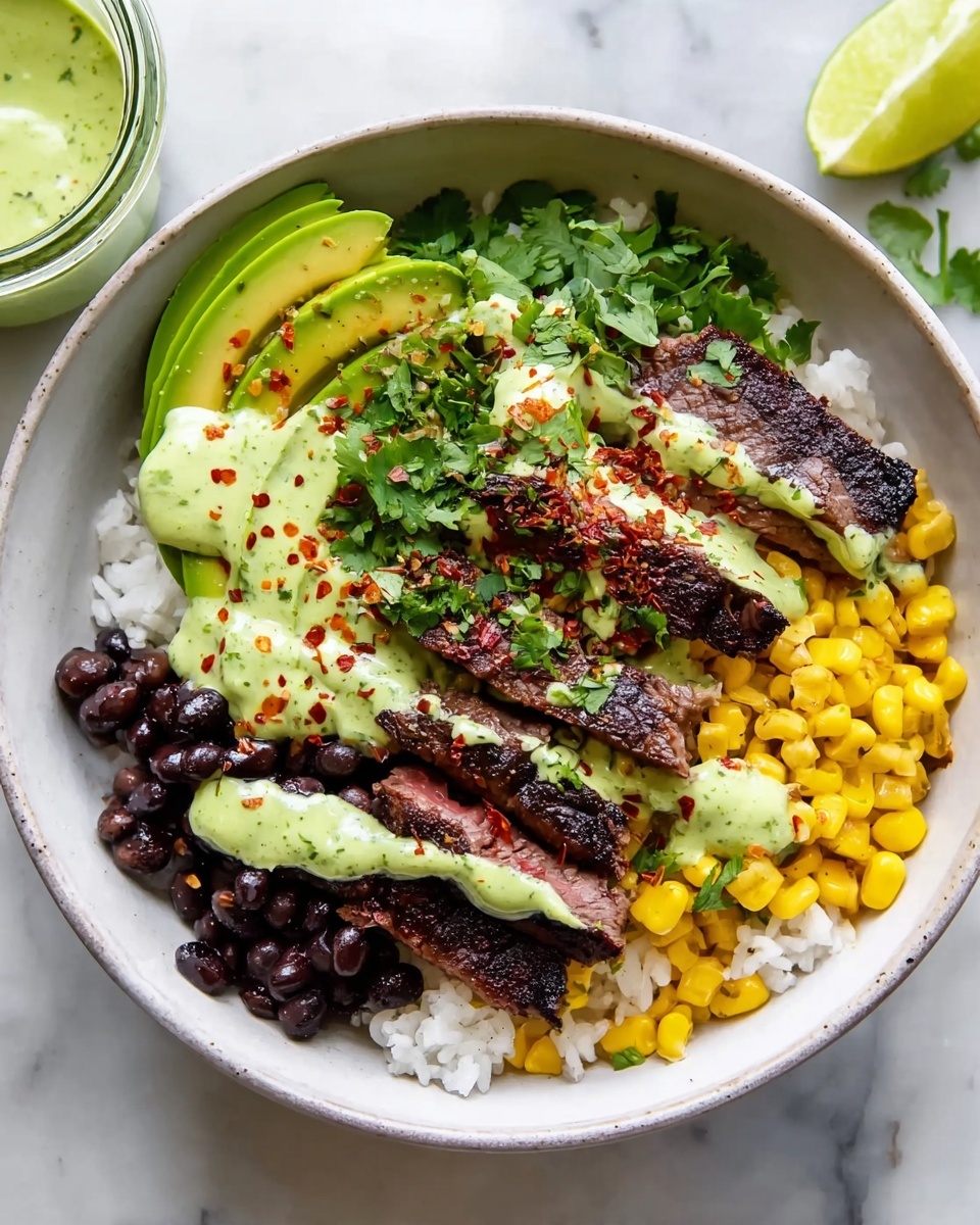 Cilantro Lime Flank Steak and Rice Bowls Recipe