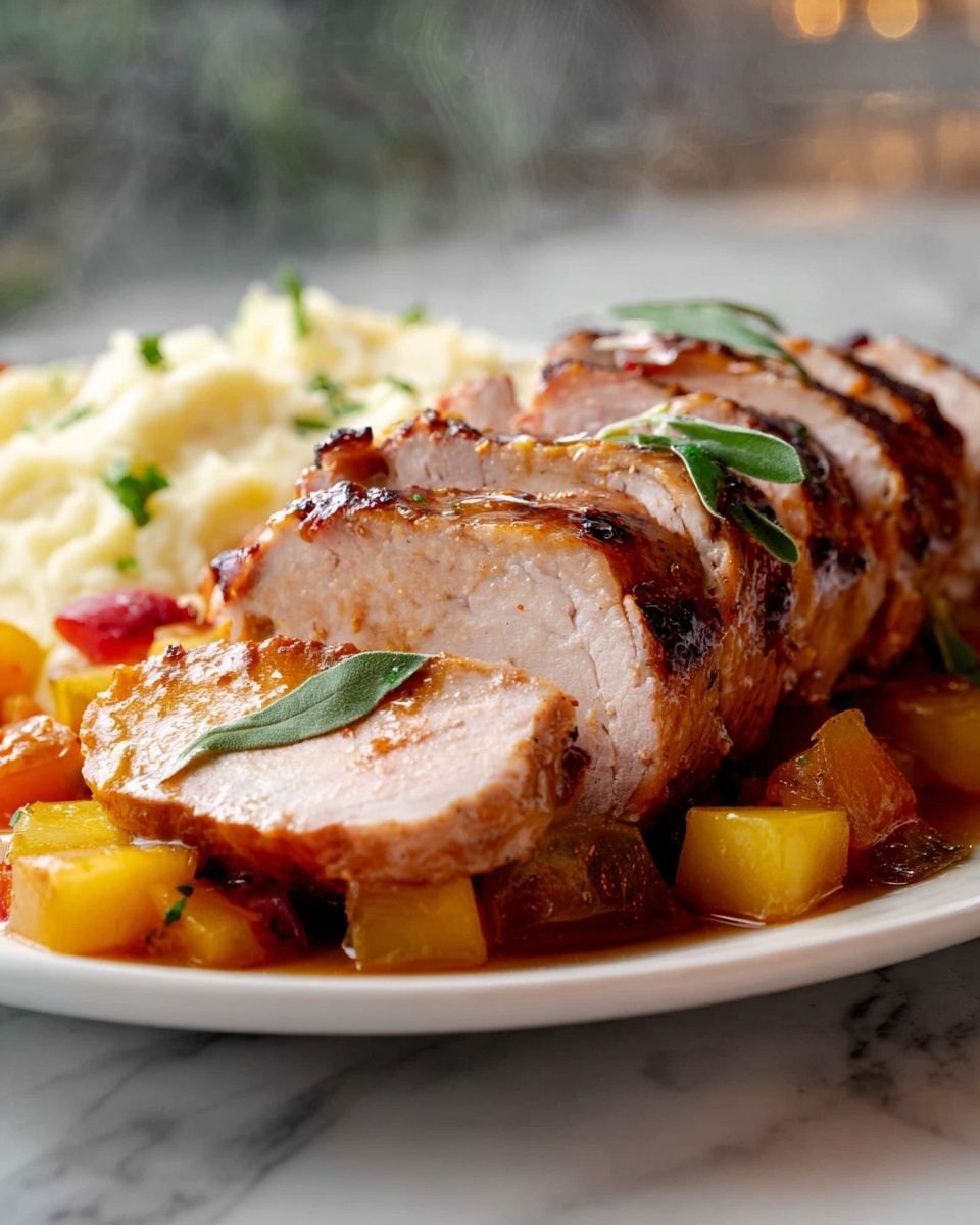 Apple Sage Stuffed Pork Tenderloin Recipe - Recipe Image