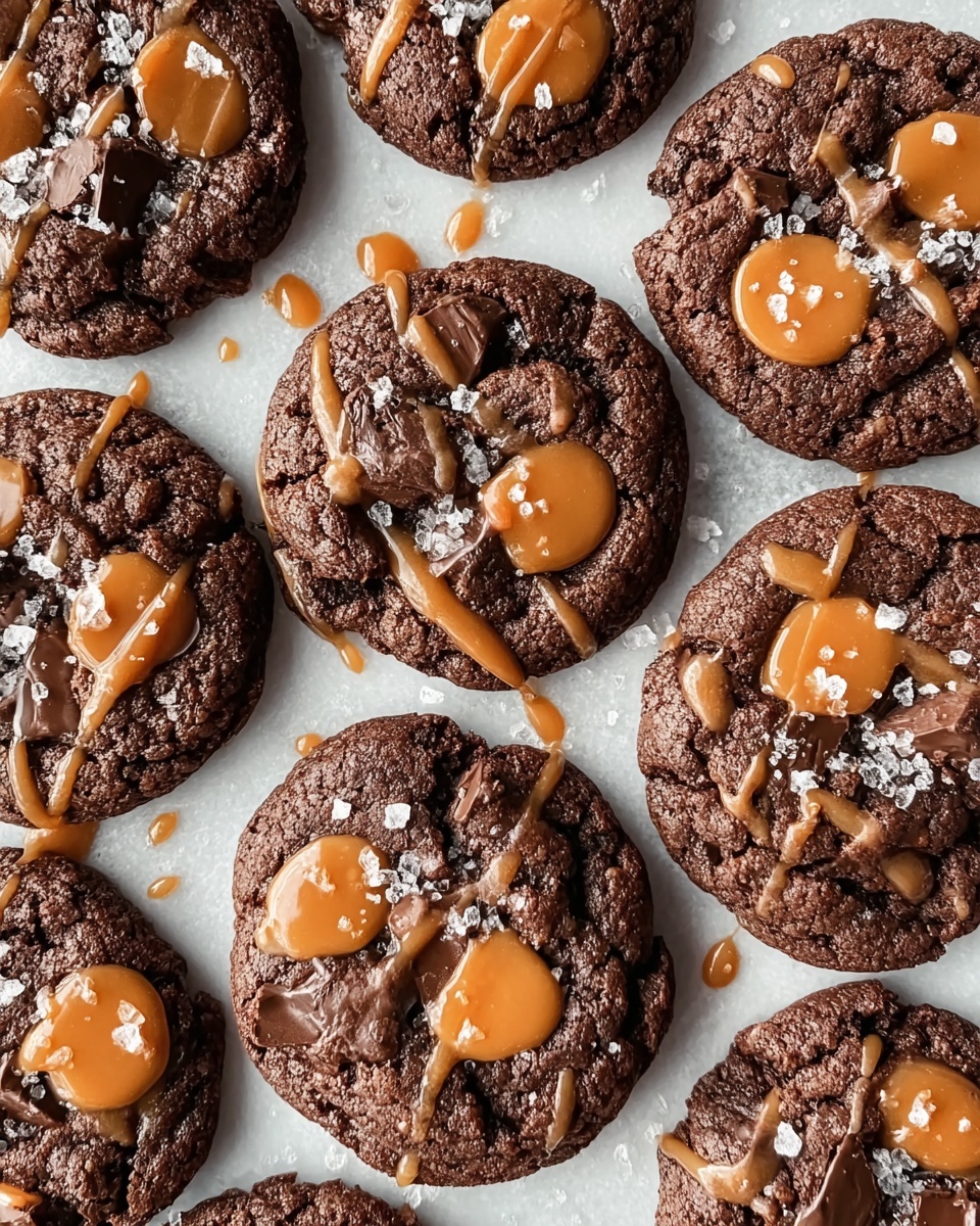 Double Chocolate Salted Caramel Cookies Recipe - Recipe Image