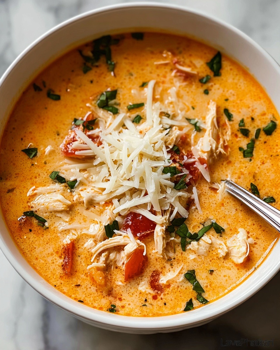 Crock Pot Creamy Chicken Parmesan Soup Recipe - Recipe Image