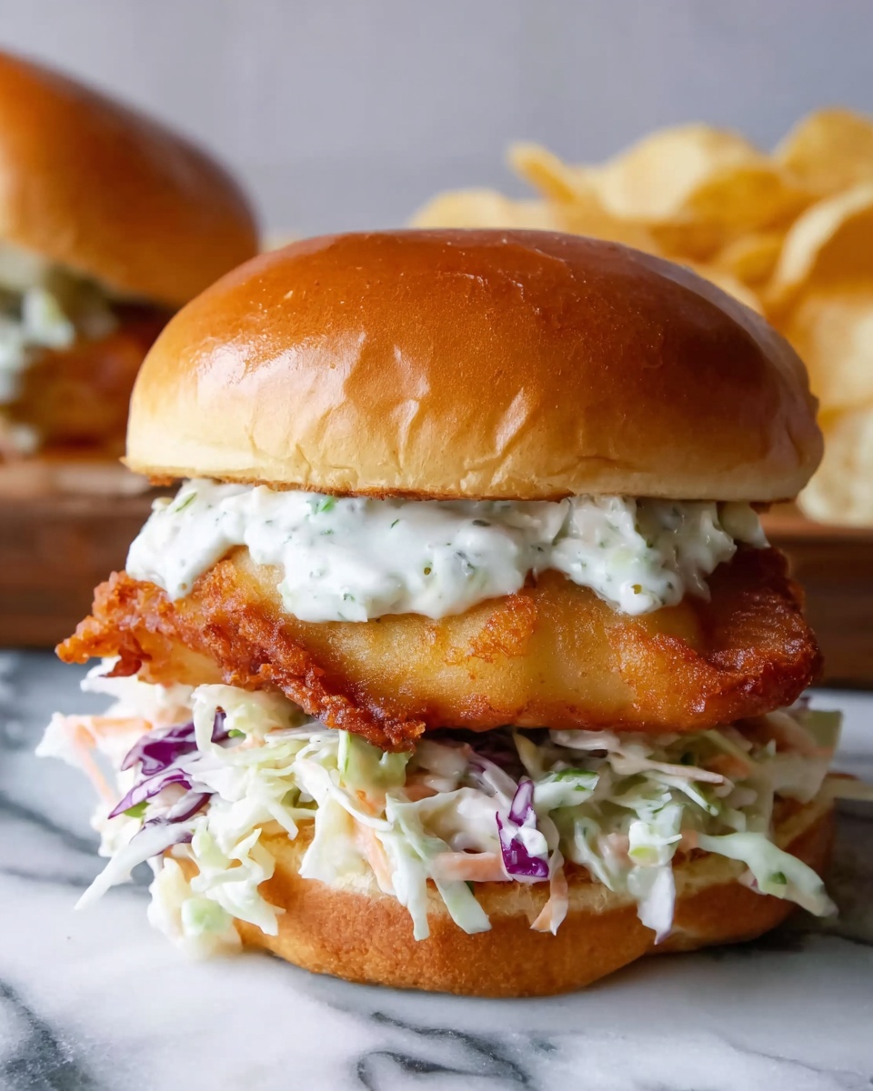 The Best Fried Fish Burger Recipe - Recipe Image