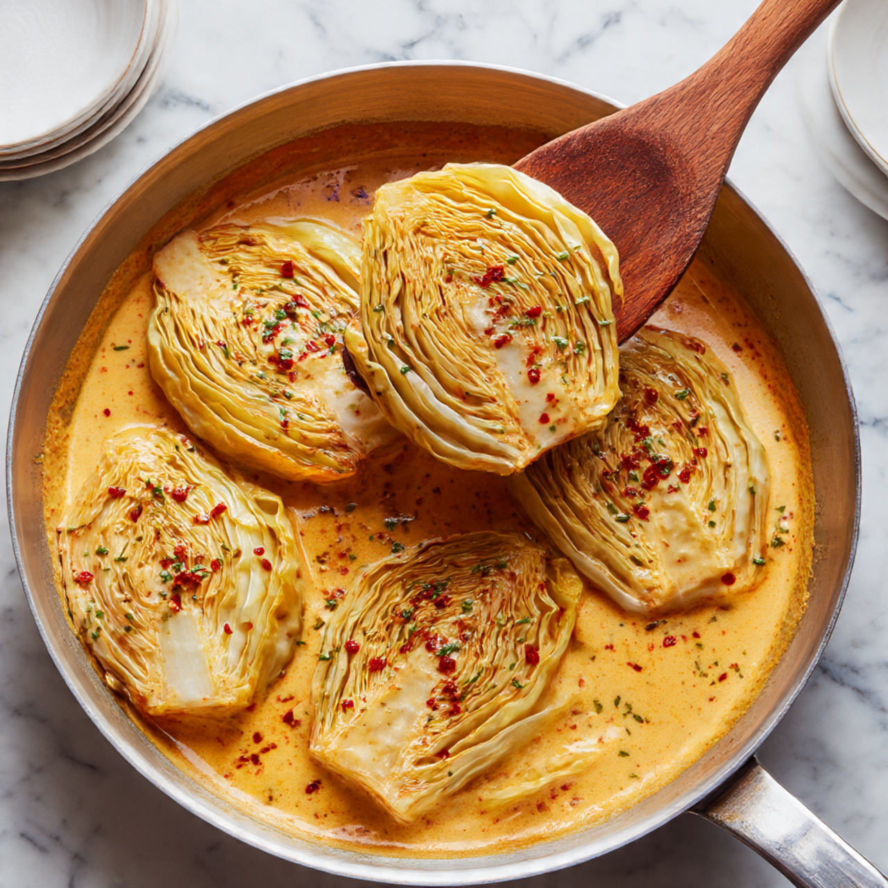 Marry Me Melting Cabbage with Creamy Tuscan Sauce Recipe