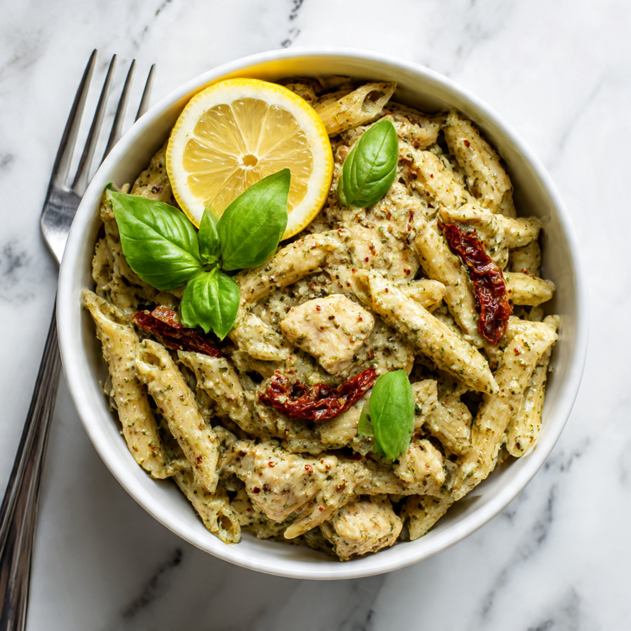 Creamy Pesto Chicken Pasta Recipe 6 Creamy Pesto Chicken Pasta Recipe - Recipe Image