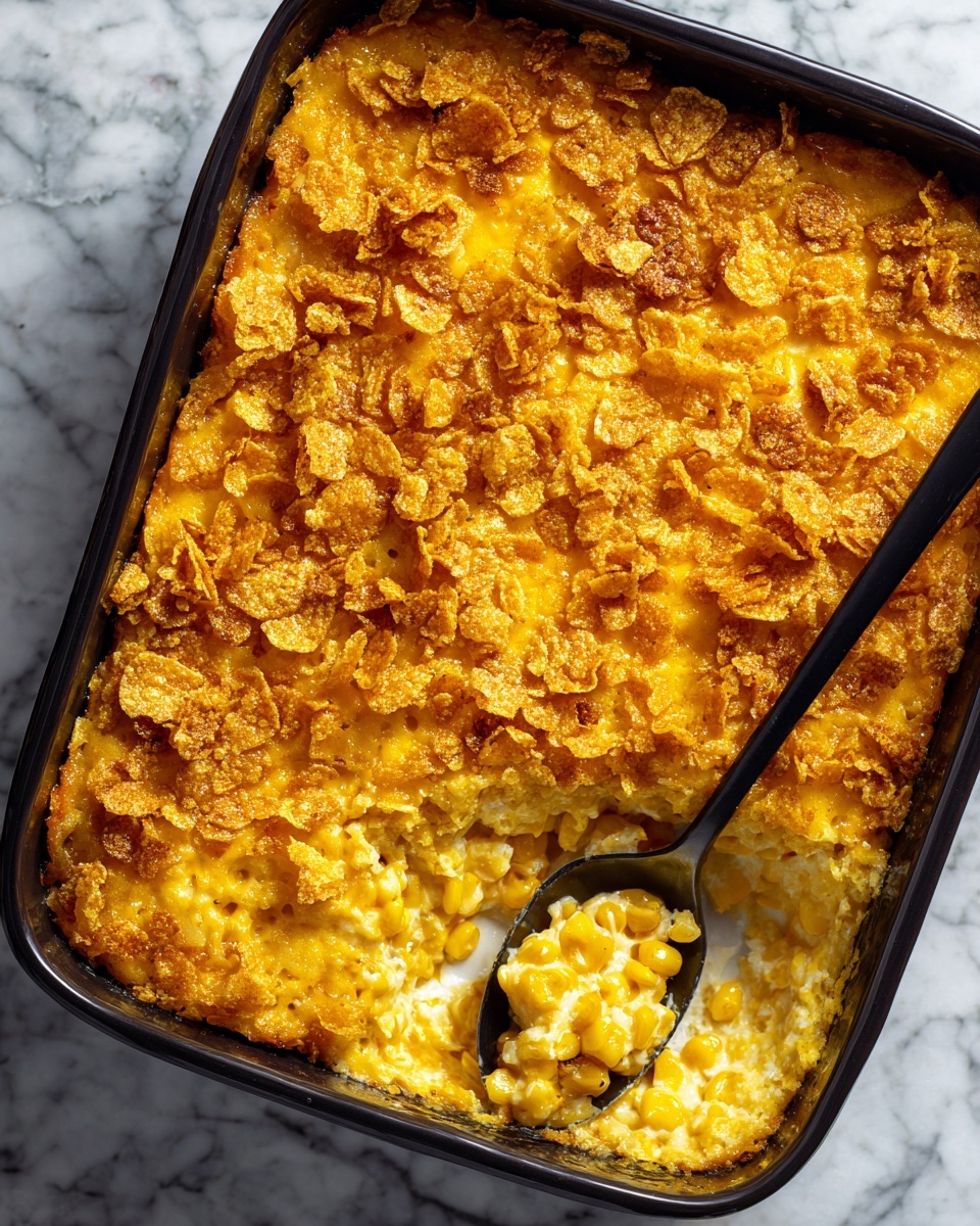 A clear glass bowl holds several separate layers of ingredients ready to be mixed. On the left side is a pile of flaky white crackers or crumbled bread. Next to it, on the upper middle, there is a heap of shredded bright orange cheese. To the right, yellow corn kernels are spread out, with three raw eggs with bright yellow yolks resting beside them. In front of the corn and slightly overlapping with the crackers and corn are small piles of black pepper and a light-colored powder. The bowl is on a dark woven placemat, placed on a white marbled surface. photo taken with an iphone --ar 4:5 --v 7