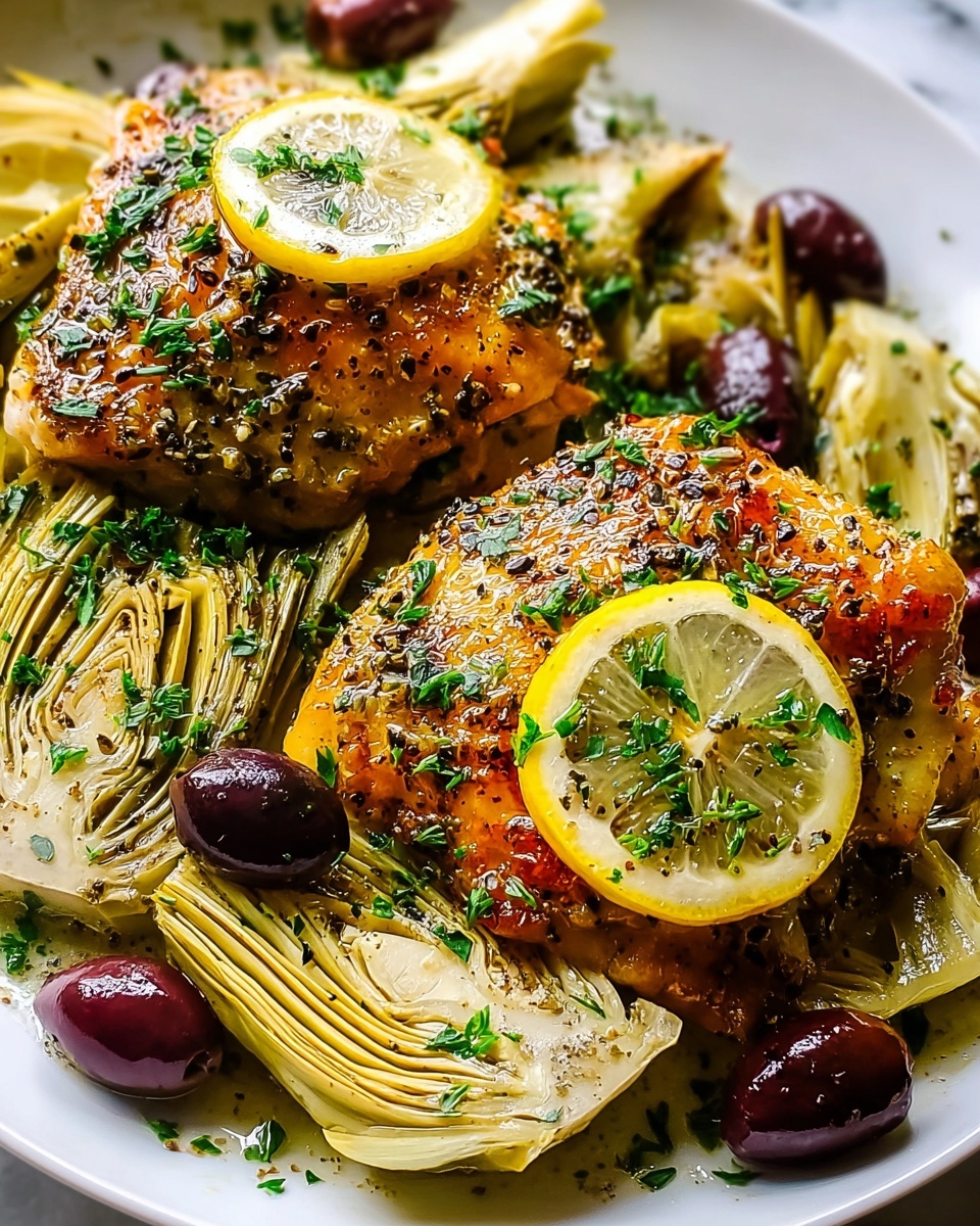 Mediterranean Lemon Chicken with Artichokes and Olives Recipe