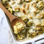 Cheesy Pesto Tortellini Bake with Mozzarella Recipe
