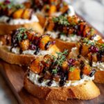 Butternut Squash and Ricotta Crostini with Cranberry-Balsamic Drizzle Recipe