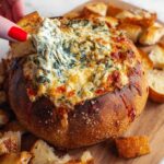 Cheesy Spinach Cob Loaf Dip in a Bread Bowl Recipe