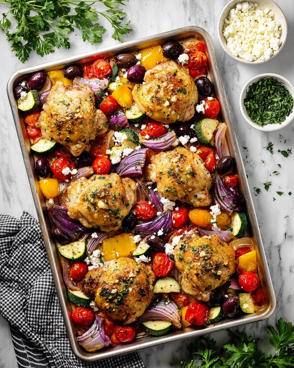 Greek Sheet Pan Chicken Dinner Recipe - Recipe Image