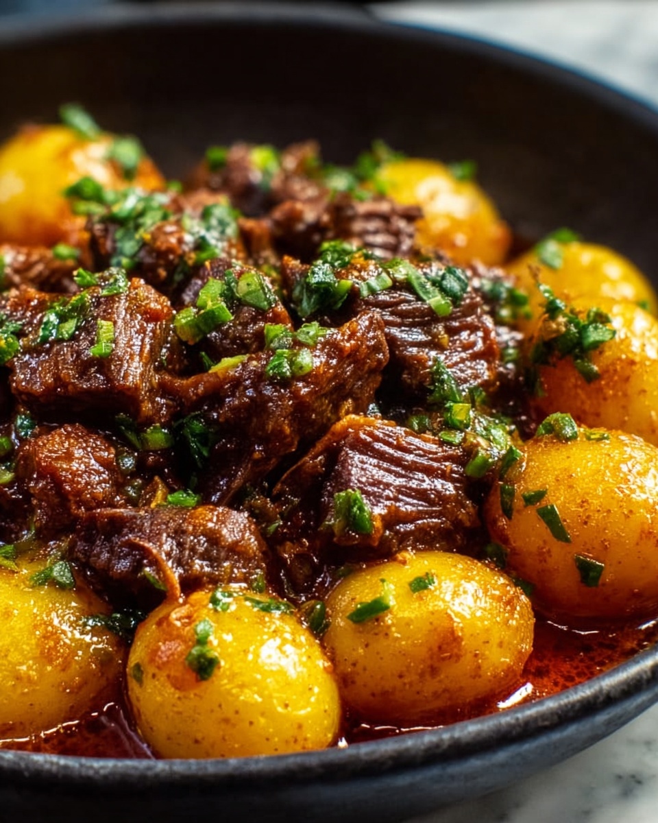 Slow Cooker Garlic Butter Beef with Baby Potatoes Recipe - Recipe Image