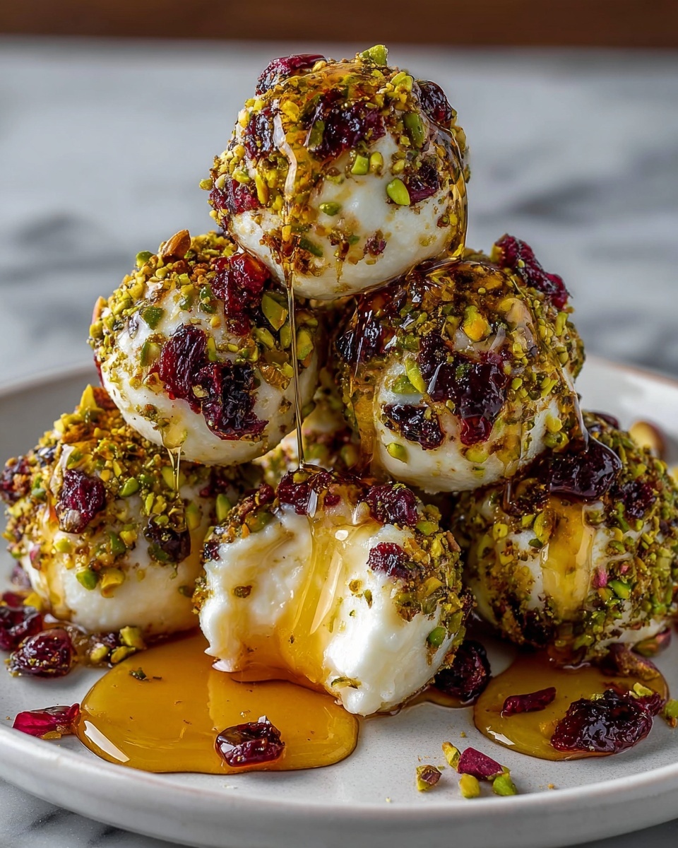 Warm Cranberry Pistachio Goat Cheese Truffles with Hot Honey Recipe