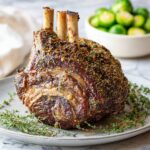 Perfectly Roasted Standing Rib Roast with Mustard and Thyme Recipe