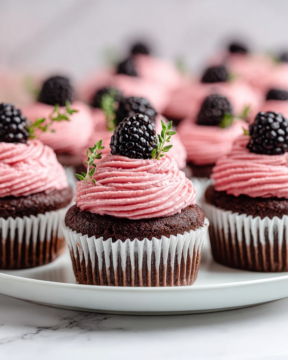 Chocolate Blackberry Cupcakes Recipe 6 Chocolate Blackberry Cupcakes Recipe - Recipe Image