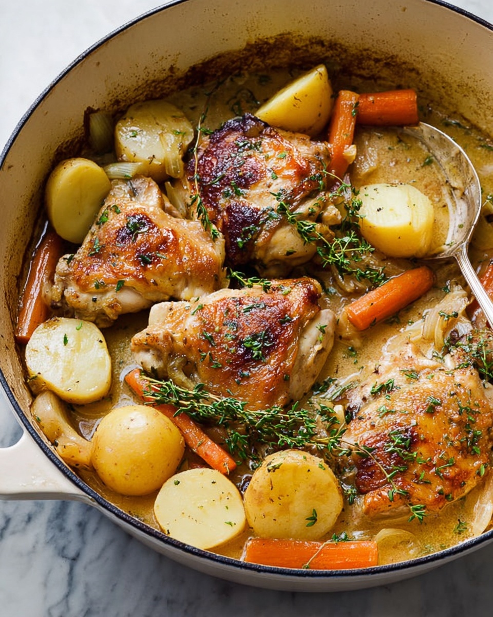 French-Style Chicken with Potatoes and Herbs Recipe - Recipe Image