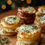 Roasted Garlic Parmesan Potato Stacks Recipe
