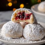 Raspberry Filled Almond Snowball Cookies Recipe