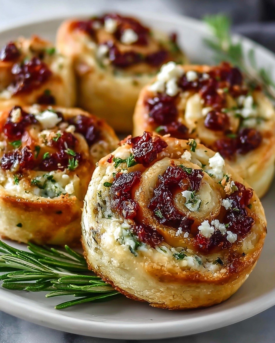 Cranberry Cream Cheese Pinwheels with Feta & Herbs Recipe 6 Cranberry Cream Cheese Pinwheels with Feta & Herbs Recipe - Recipe Image