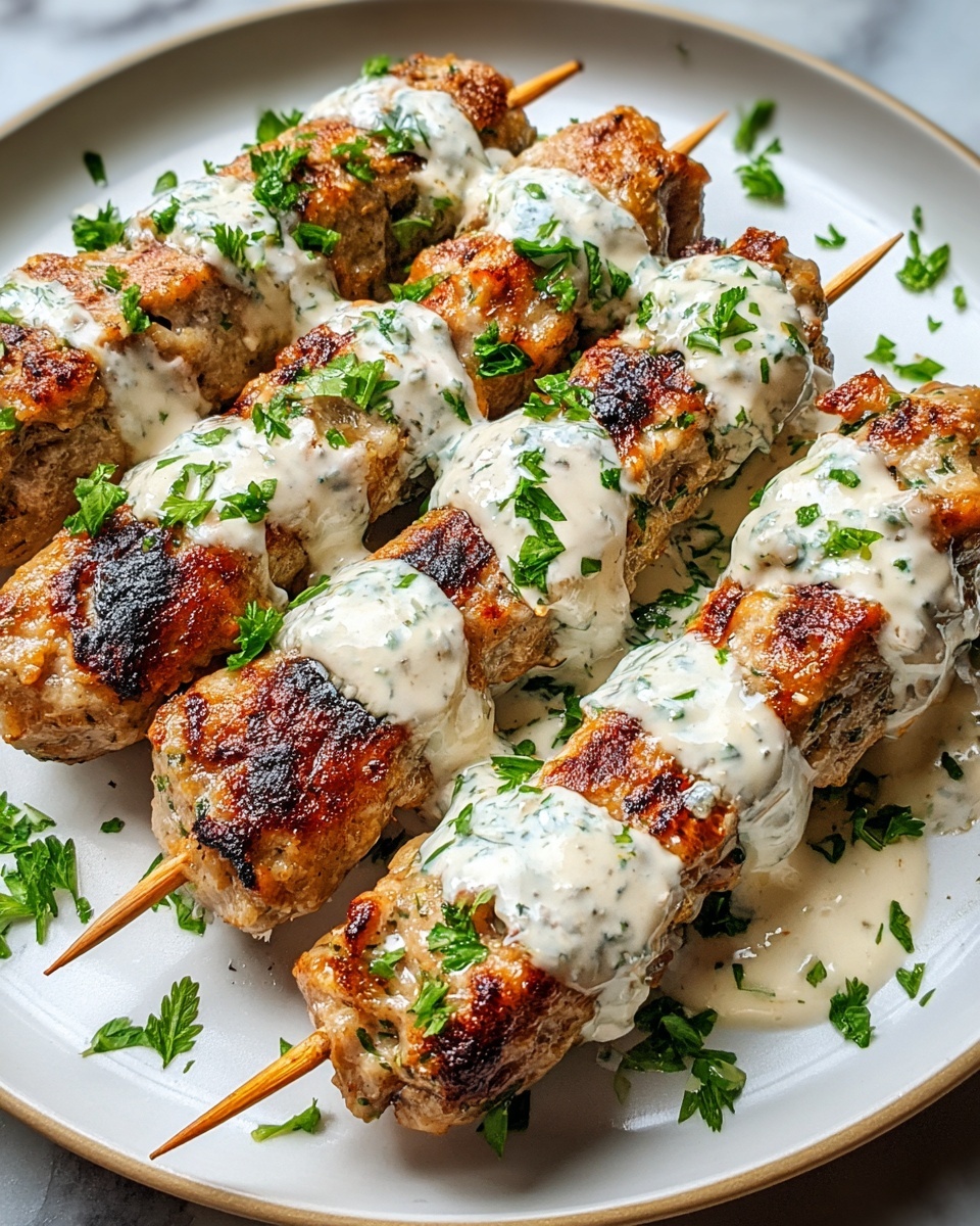 Creamy Garlic Yogurt Chicken Kofta with Fresh Parsley Recipe