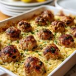 Greek Chicken Meatballs with Lemon Orzo Recipe