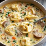 Slow Cooker Creamy Sausage & Tortellini Soup Recipe