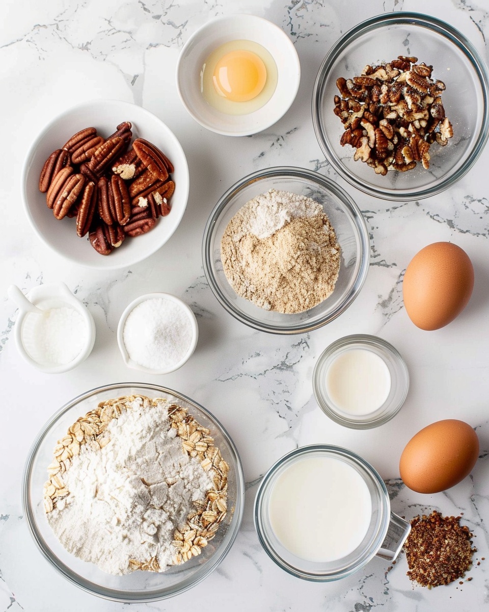 A large white serving plate filled with a generous batch of round cinnamon pecan scones, each scone golden-brown with a crumbly texture, generously drizzled with white icing glaze, scattered pecan halves and a dusting of cinnamon around the plate, photographed from a 3/4 angle on a white marble countertop with natural lighting, styled like a hero shot from a food magazine, photo taken with an iphone --ar 4:5 --v 7