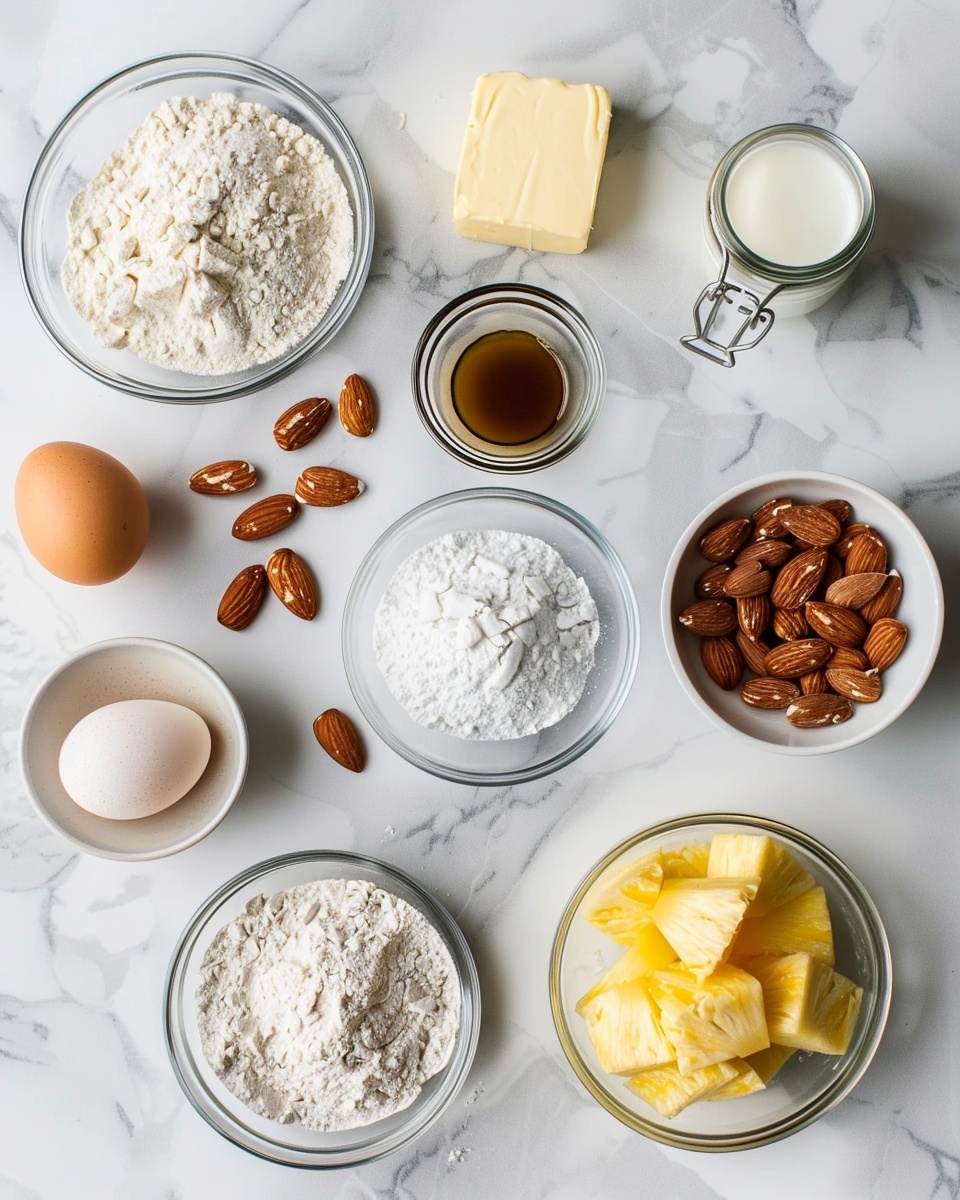 Large white rectangular baking pan filled with an entire batch of soft cinnamon rolls generously coated with creamy white icing, each roll topped with chopped toasted nuts and shredded coconut, arranged closely together to show the full unbaked dish, photographed from a 3/4 angle on a white marble countertop with natural lighting, professional food magazine hero shot, photo taken with an iphone --ar 4:5 --v 7