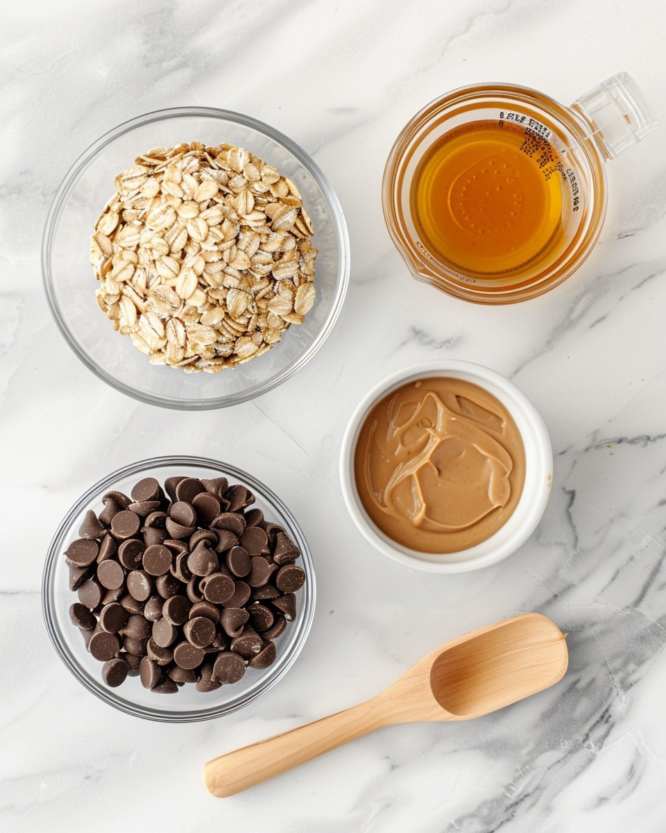 White plate piled high with a generous mound of no-bake energy balls made from oats, peanut butter, and chocolate chips, each ball round and packed with visible oats and scattered chocolate morsels, whole batch arranged neatly to showcase texture and ingredients, photographed from a 3/4 angle on a white marble countertop with natural lighting, professional food magazine style hero shot photo taken with an iphone --ar 4:5 --v 7